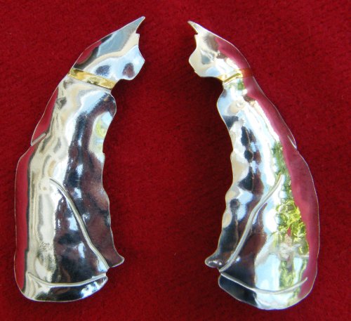 Silver cats with gold collars