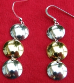 Three dome gold centre earrings