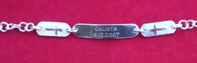 Identity bracelet for Calista's christening