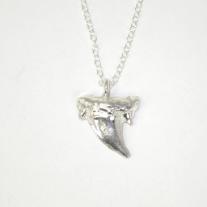 Small silver shark's tooth pendant