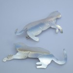 Silver cats brooches