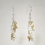 Silver fused earrings with gold highlights