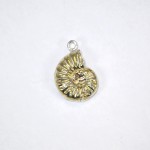 Solid silver ammonite pendant with gold plated highlights