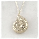 Solid silver ammonite pendant