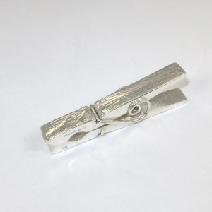 Full sized solid silver clothes peg