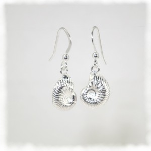 Silver ammonite earrings