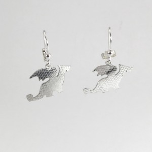 Silver dragon earrings