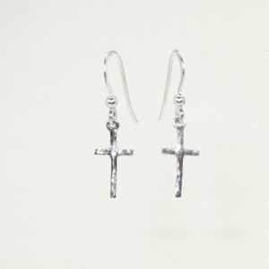 Sterling silver cross earrings