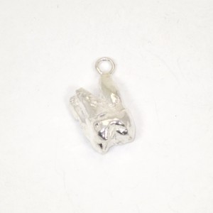 Sterling silver tooth for pendant, keyring or charm bracelet
