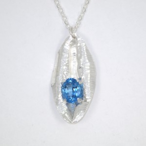 Blue topaz silver pendant