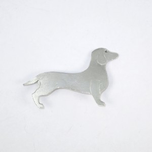 Sausage dog, dachshund sterling silver brooch