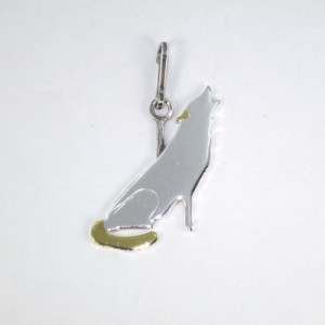 Sterling silver howling dog pendant