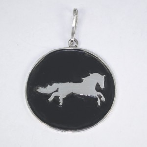 Sterling silver galloping horse pendant