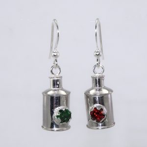 Silver navigation light earrings