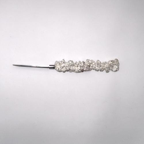 Silver knife handle with iron blade