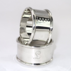 Customised heavy silver napkin rings