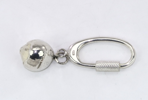 Silver hazelnut keyring keyfob