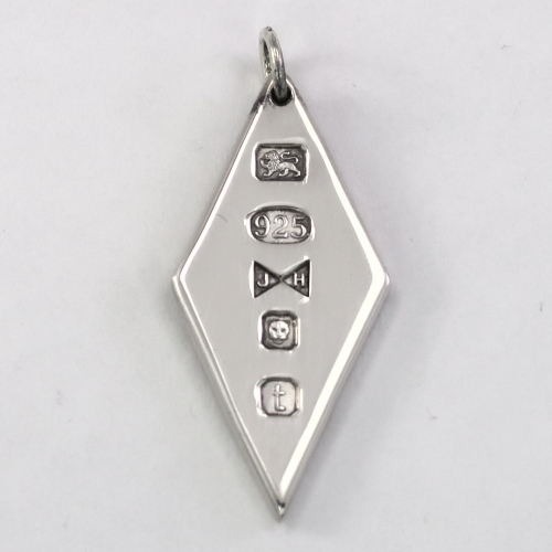 SIlver diamond shaped ingot 2018 hallmark