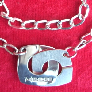 Silver slide clasp chain necklace