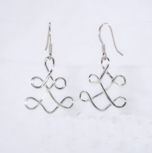Silver yantra earrings
