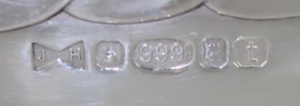 Hallmarks from fine silver bowl