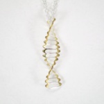 DNA silver pendant with gold edges