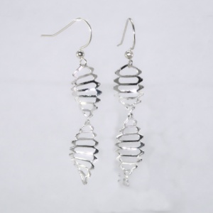 Large silver DNA earrings