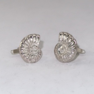 Solid silver ammonite cufflinks