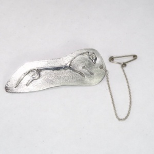 Silver Uffington White Horse brooch