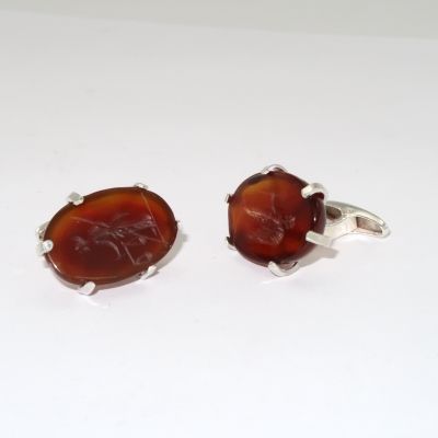 Carnelian intaglio cufflinks