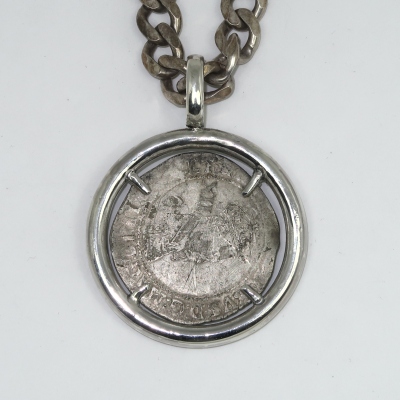 Coin mount for a silver shilling – John Huddleston – Silversmith