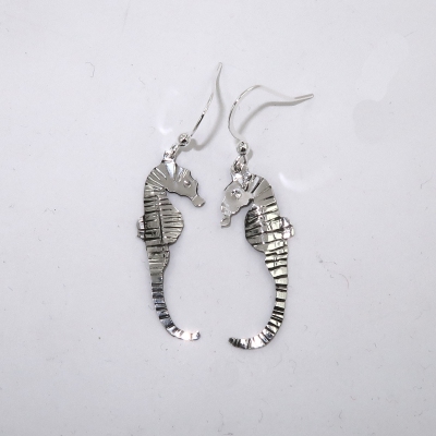 Silver seahorse earrings