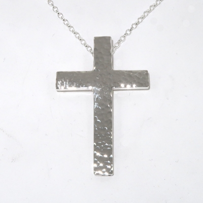 Textured silver cross - rear