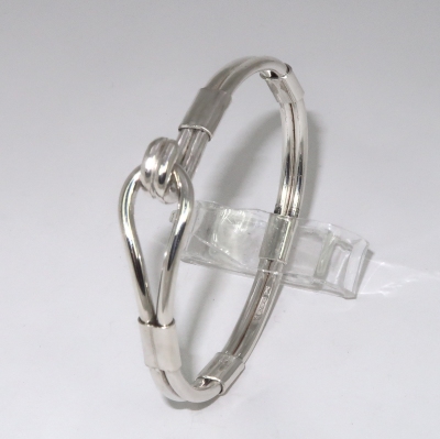 Twin wire heavy silver bracelet