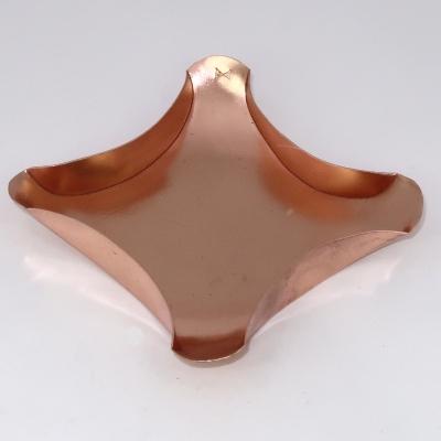 Copper fold formed dish
