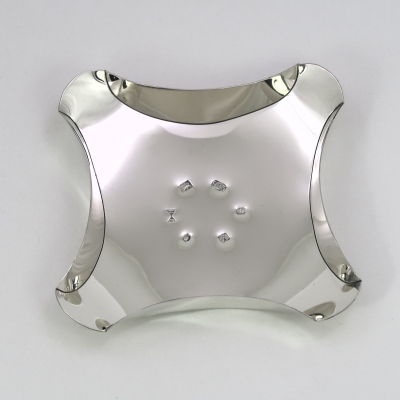 Silver knick-knack dish with circular hallmarks