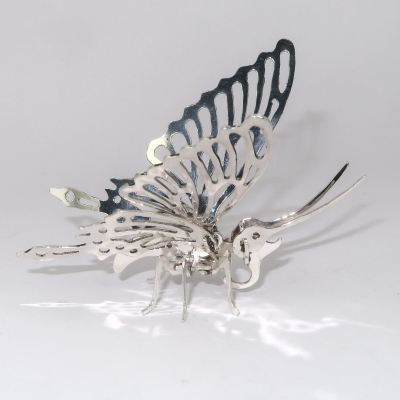 Silver butterfly ornament