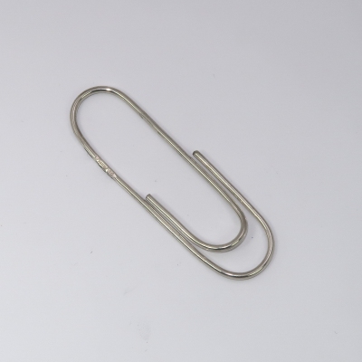Giant silver paperclip