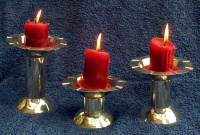 Smaller photo of set of three candlesticks