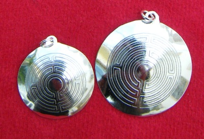 Smaller round labyrinth pendants