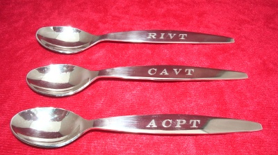 Set of three Christening spoons for three brothers
